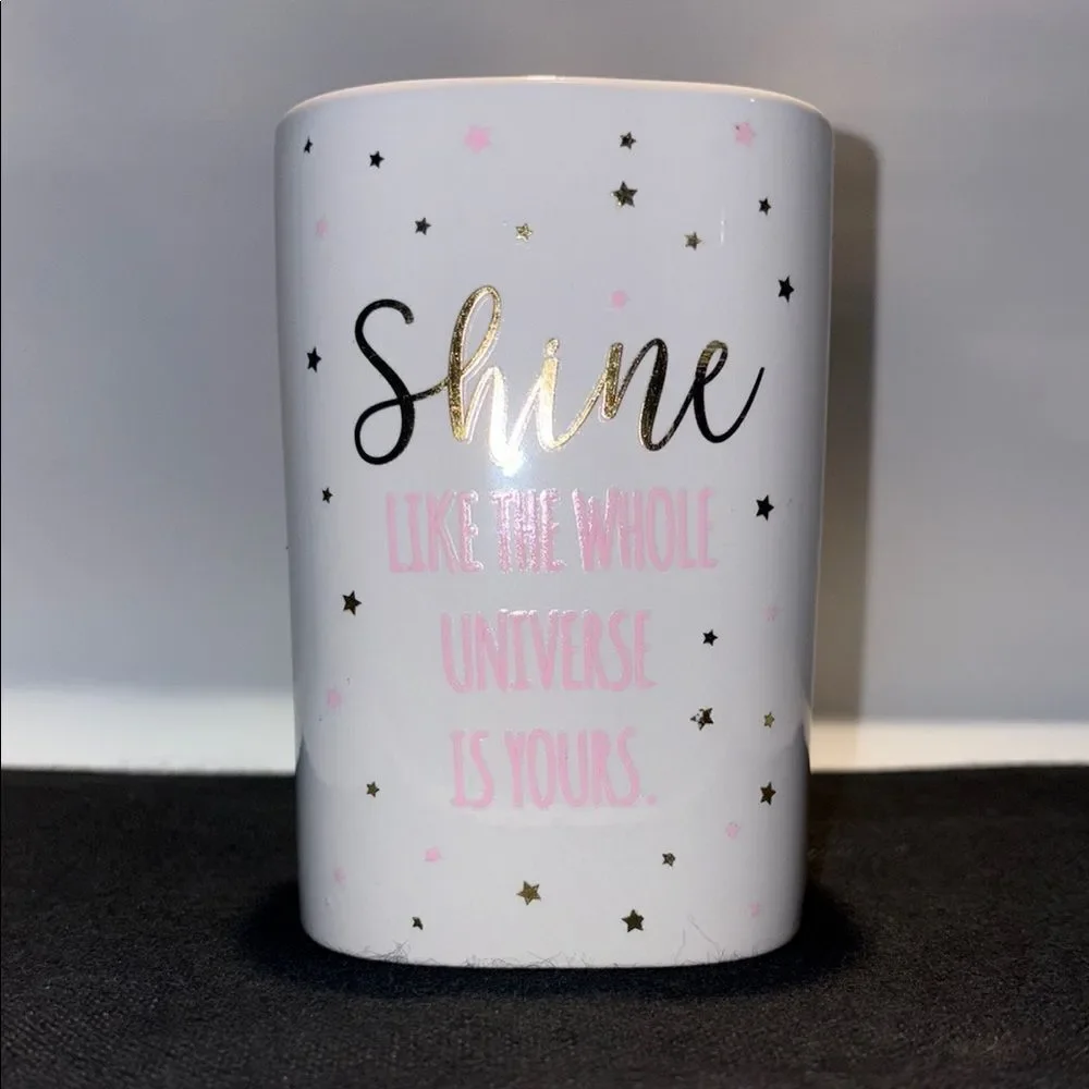 Shine White and Gold Bath Storage Cup